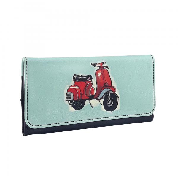 Perabags Vespa Baskılı Tütün Kesesi | Mıknatıslı ve Fermuarlı